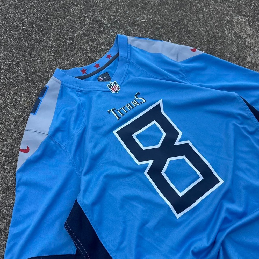 Vintage 2010s Nike Tennessee Titans Mariota 8 NFL Jersey Blue XL (g3b)
